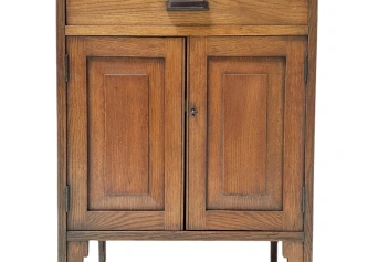 Art Deco Amsterdamse School Cabinet with Black Lacquered Top, 1920s